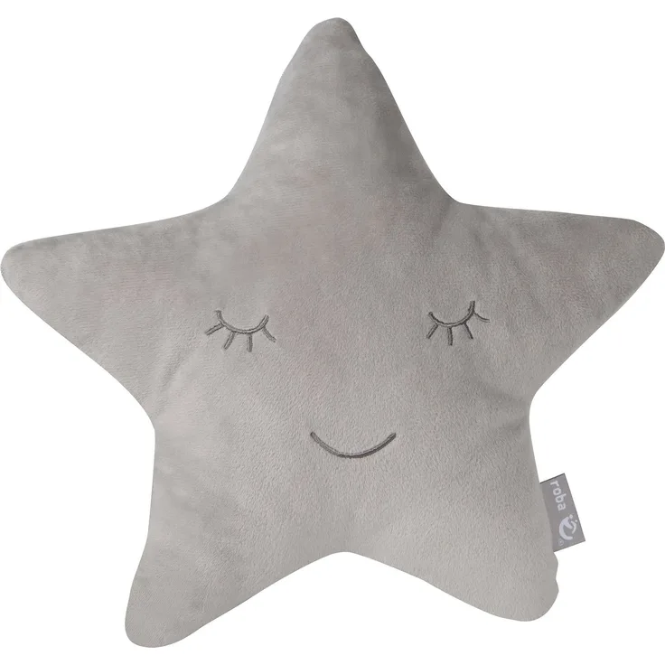 roba Kuschelkissen 'roba Style' - Flauschiges Dekokissen in Stern-Form - Silbergrau