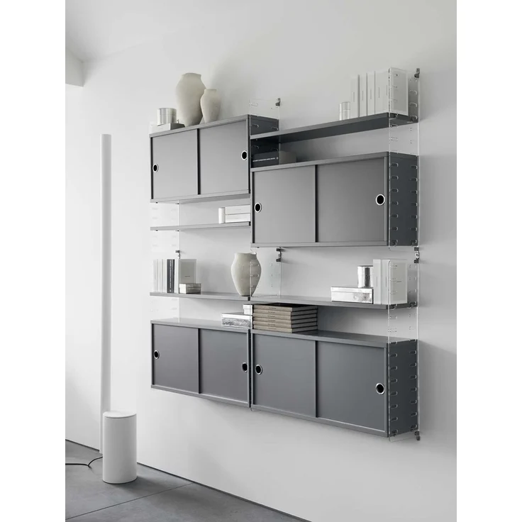 String System Hängeschrank mit Schiebetüren Walnuss natur 78/42/30 – Bild 1