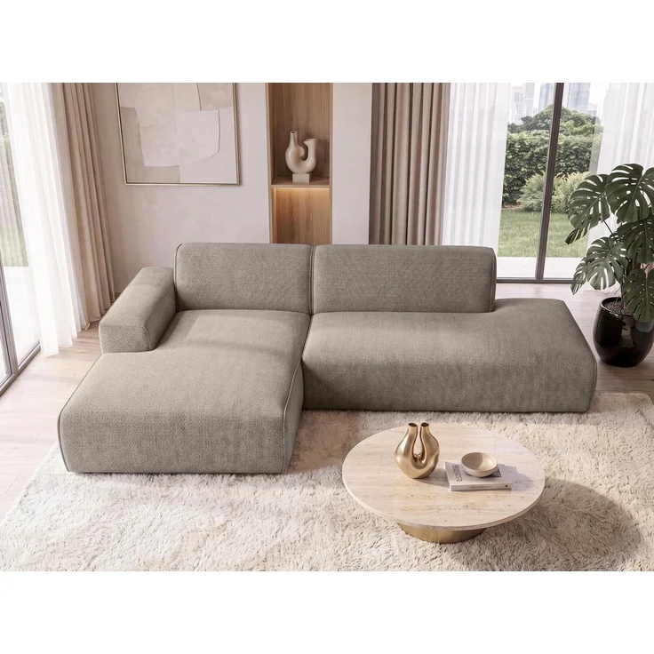 AX LIVING Ecksofa Braun Didim Duo 284 cm Chenille Sofa freistehend L – Bild 2