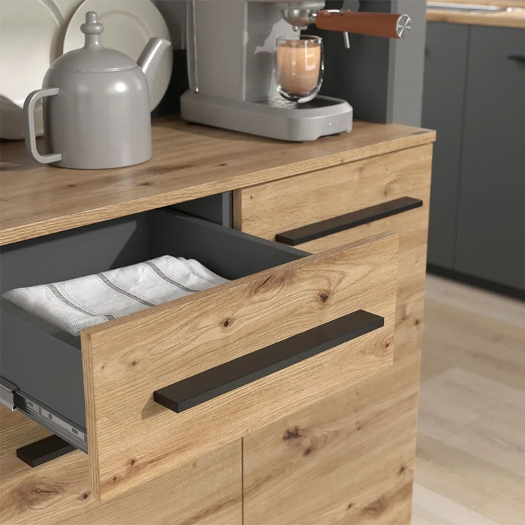 Küchenbuffet Pure Artisan-Eiche/Anthrazit 80.2 x 177 cm Vicco – Bild 4