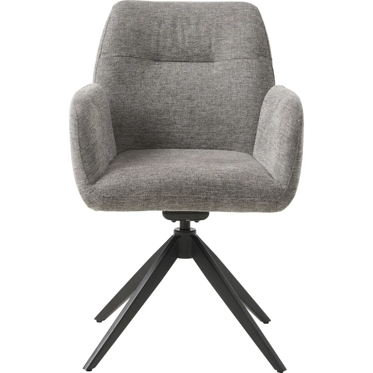 Armlehnstuhl >ROXANA< drehbar, Wipp-Relax-Funktion, Grau, Stoff-Brego - 57,5x88x62cm (BxHxT) – Bild 1