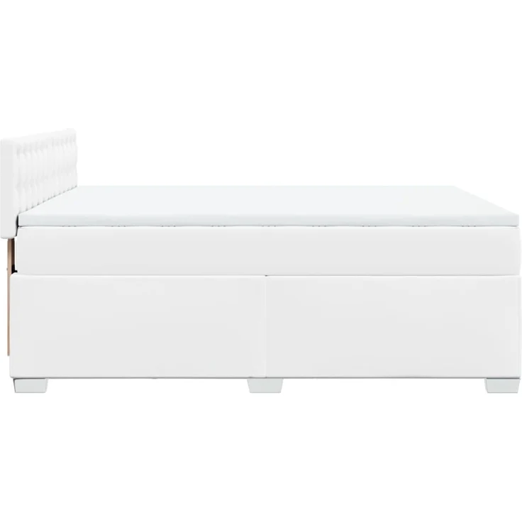 vidaXL Boxspringbett mit Matratze Weiß 140x200 cm Kunstleder – Bild 11