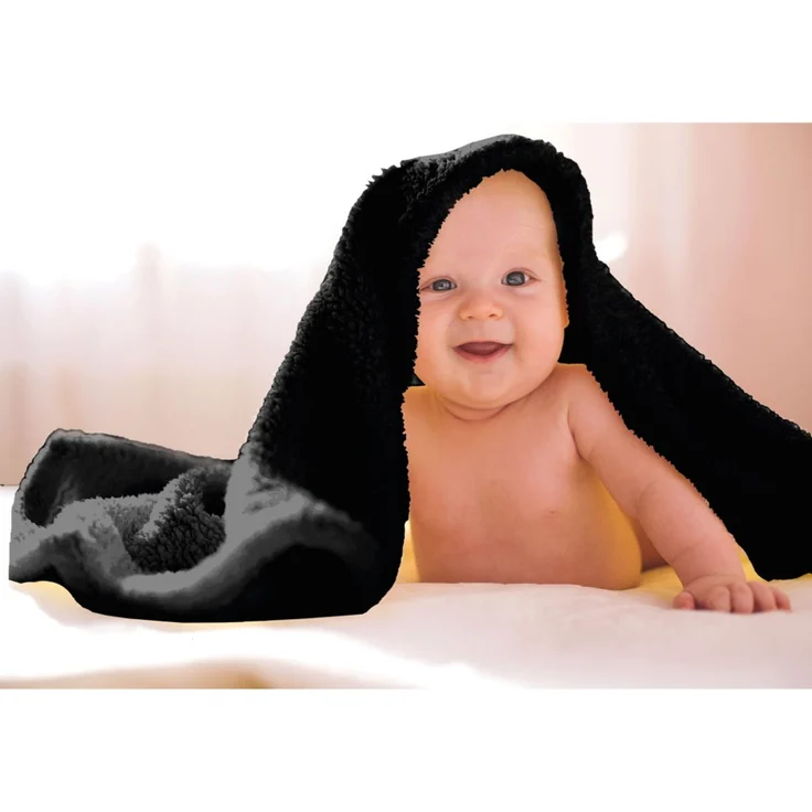 Babydecke Mikrofaser HS schwarz - jetblack 90x140 cm – Bild 7
