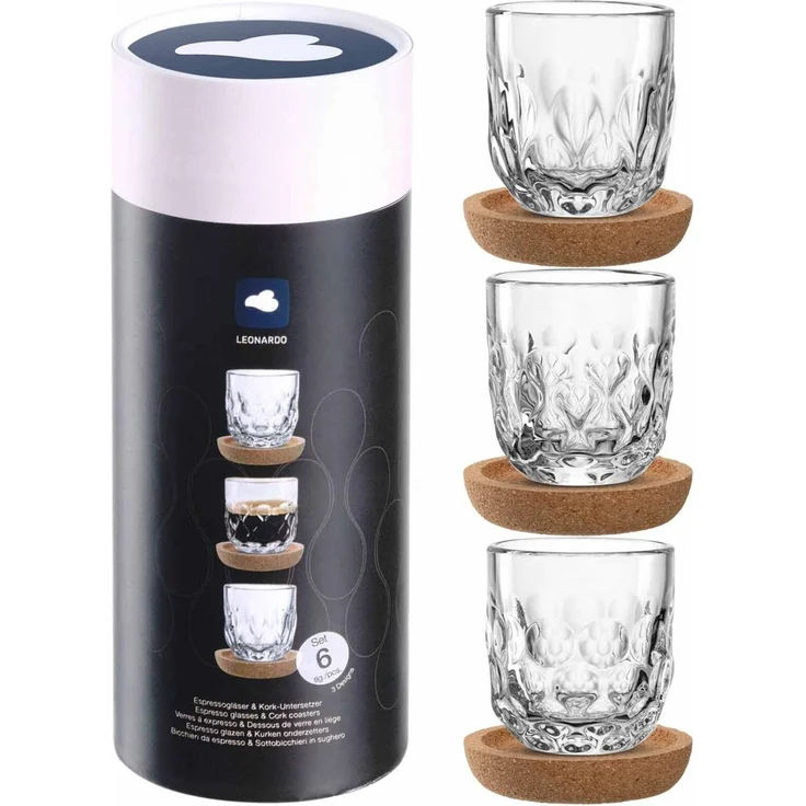 Leonardo GOCCE Espresso-Set mit Untersetzer 6-teilig – Bild 2