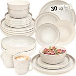 Sänger Kombiservice Key West, 30-teiliges Geschirrset in Creme, kratzfeste Oberfläche, vielseitig kombinierbar, für Essen und Trinken