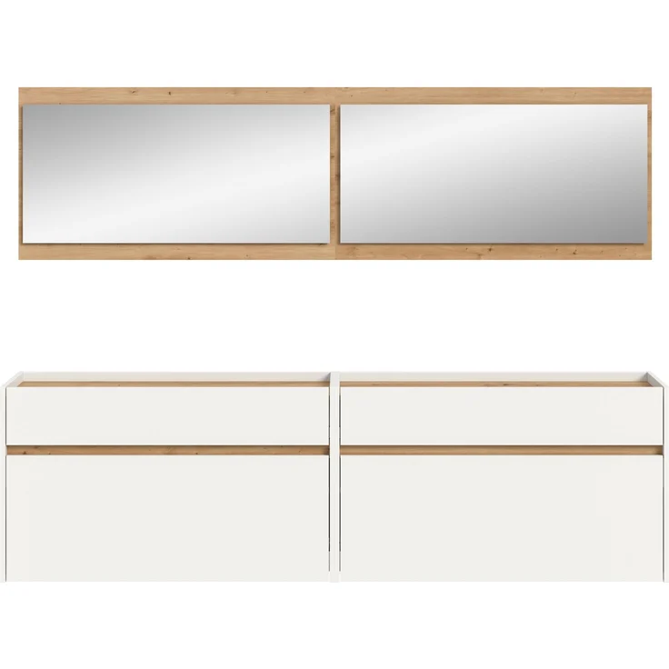 Garderobenkombination B/H/T: 192x220x32 cm in weiß Nachbildung und Artisan Oak Nachbildung – Bild 2