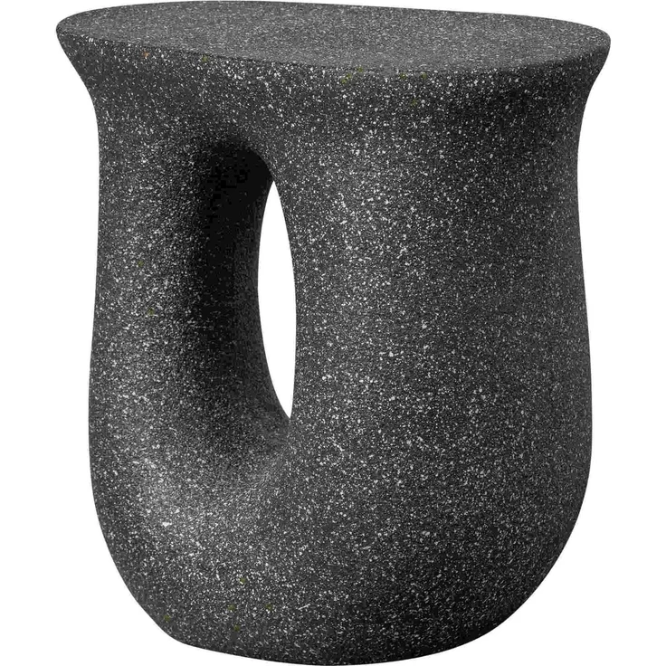 Beistelltisch Moson Magnesiumoxid, organisch geformt, modern, schwarz mit Tupfen, leicht und vielseitig – Bild 3