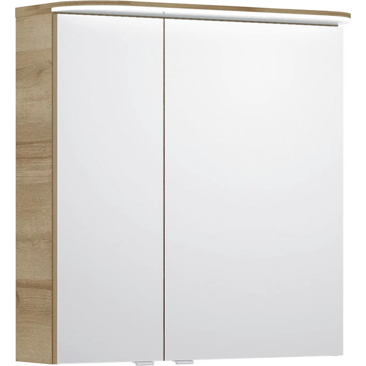 Pelipal Spiegelschrank Balto Sprint, Eiche, Metall, 2 Fächer, 70x72.3x17 cm, Soft-Close-System, Made in Germany