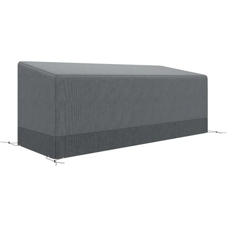 Outsunny Gartenmöbel-Schutzhülle Wasserdicht (Abdeckung, 1-St, Abdeckplane), für Terrassenmöbel 190,5 x 72 x 76cm Hellgrau – Bild 1