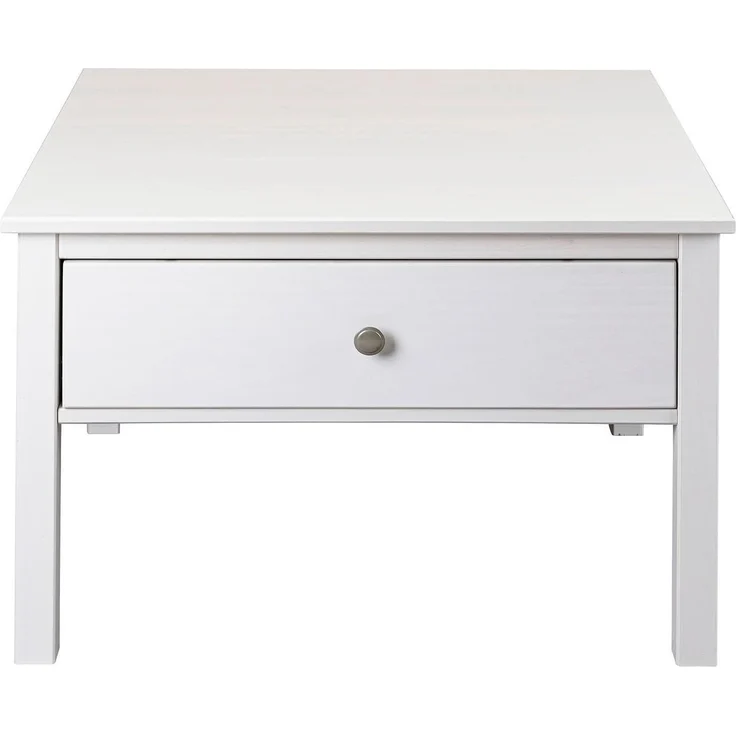Inter Link Couchtisch CHILLY HOME, Weiß, Kiefernholz massiv, 1 Schublade, B 70 x H 47 x T 70 cm – Bild 5
