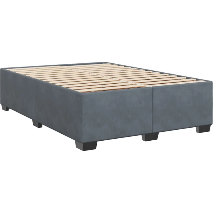 vidaXL Boxspringbett mit Matratze Dunkelgrau 160x200 cm Samt 3286355 – Bild 5