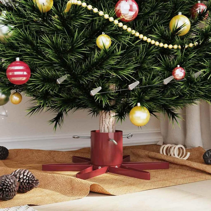 vidaXL Weihnachtsbaumständer Rot 50 x 50 x 15,5 cm Stahl 42019199 – Bild 4