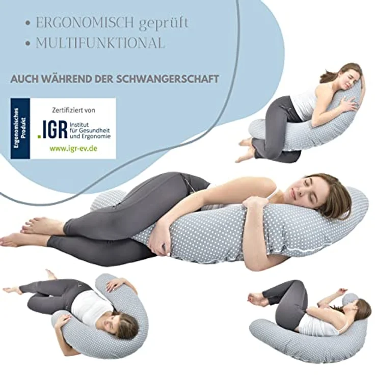 SEI Design Stillkissen Seitenschläferkissen Babynestchen Kuschelnest 170x30 cm, Schwangerschaftskissen mit Bezug, Schwangerschaftskissen mit Bezug, Bezug 100% Baumwolle – Bild 6