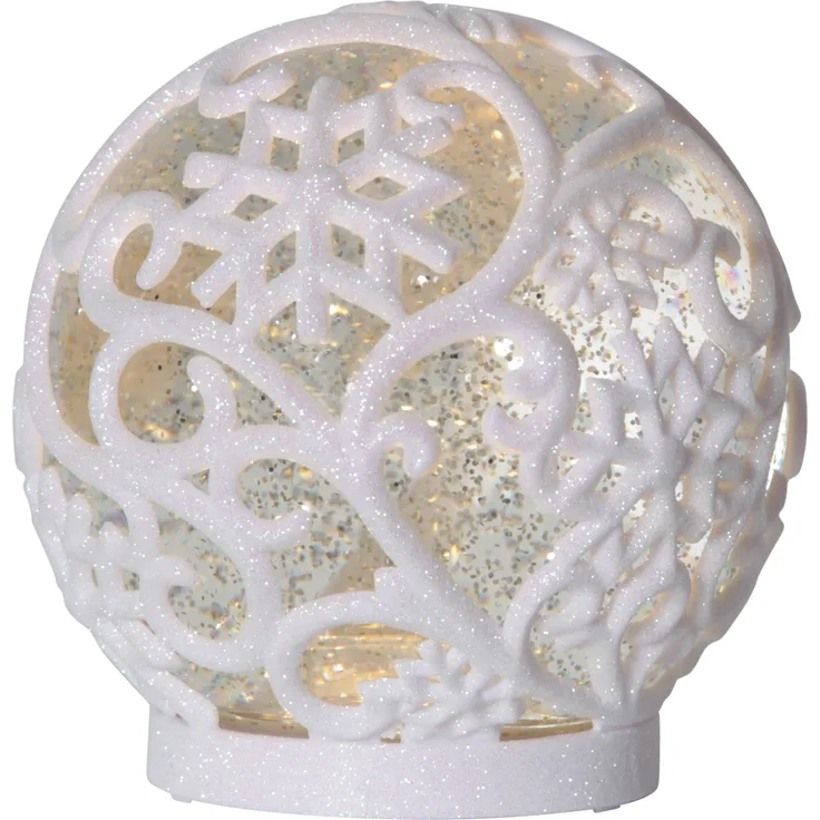 ++LED-Schneekugel "Frost", weiss / Glitzer ,15cm