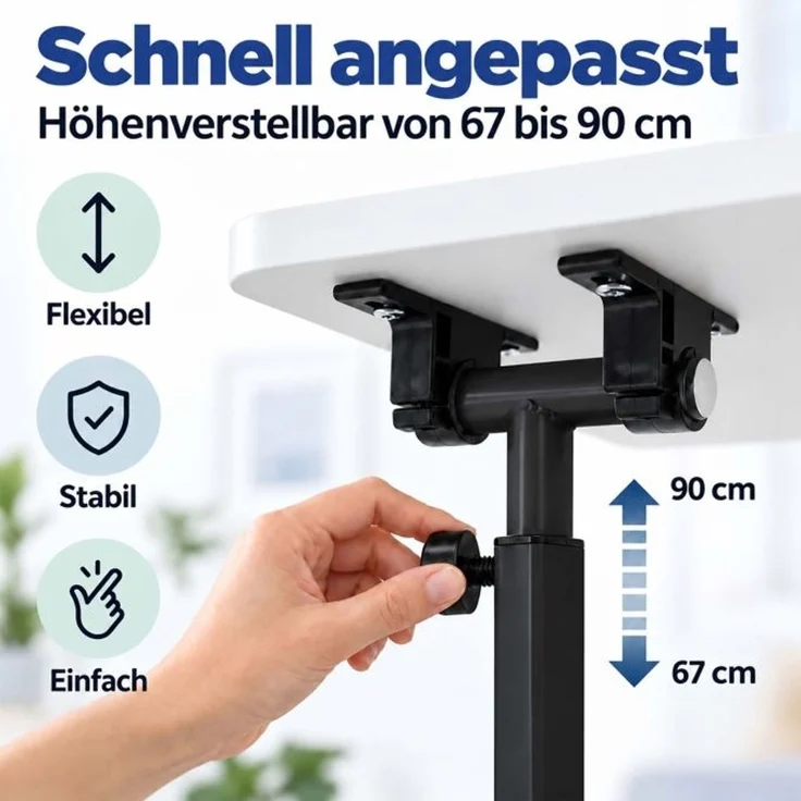 Relaxdays Laptoptisch höhenverstellbar mit Rollen – Bild 6