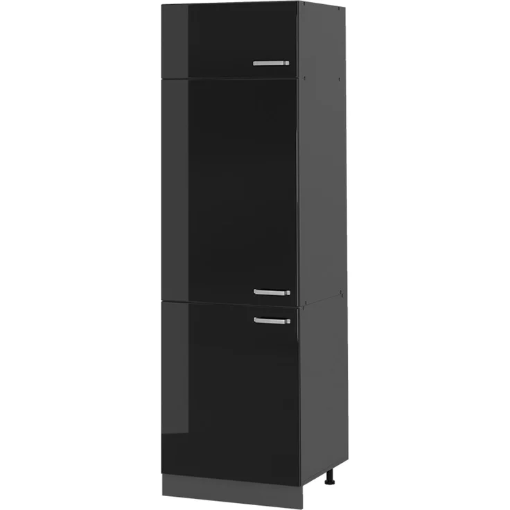 Kühlumbauschrank R-Line Schwarz Hochglanz 60 cm Vicco – Bild 1