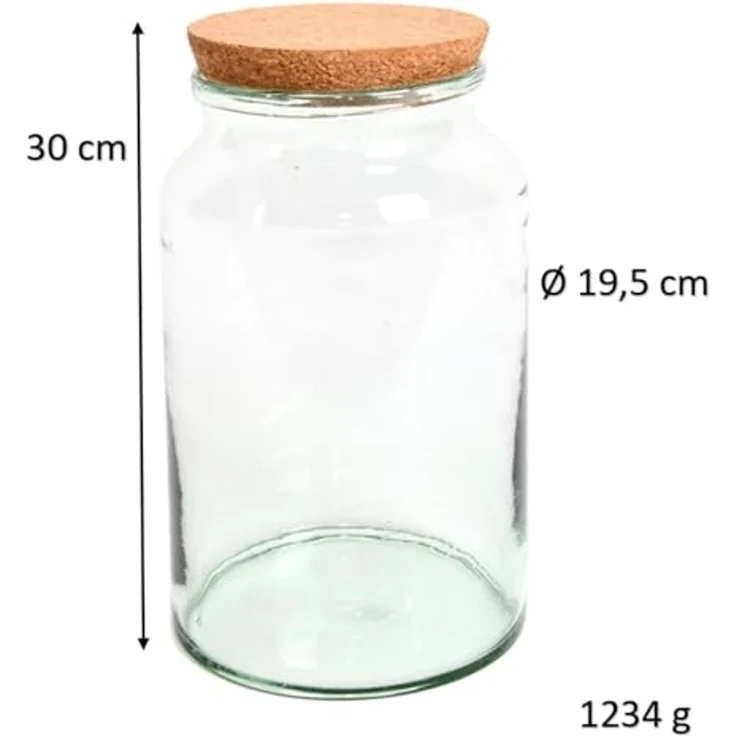 Halboffene 7L Terrarium Flasche aus recyceltem Glas mit Korkverschluss – Bild 7