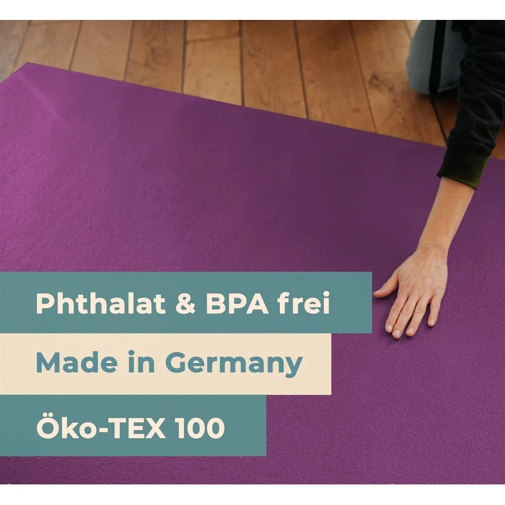 Krabbelmatte Sanosoft 240x200m Pflaume | Öko-Tex und in Deutschland produziert - beidseitig rutschfeste Krabbelunterlage – Bild 4