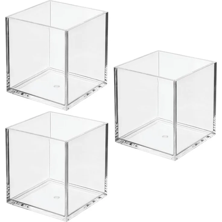 mDesign Schreibtisch Organizer Aufbewahrung Ablage Ordnung 3er-Set Transparent