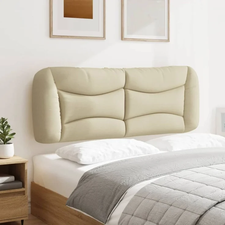 vidaXL Kopfteil-Kissen Creme 120 cm Stoff – Bild 5