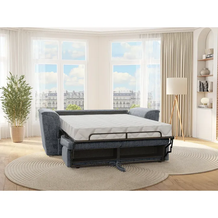 Vente-unique - RIZORA Sofa Stoff Grau - B 223 cm96 cm x H 95 cm x L 230 cm – Bild 2