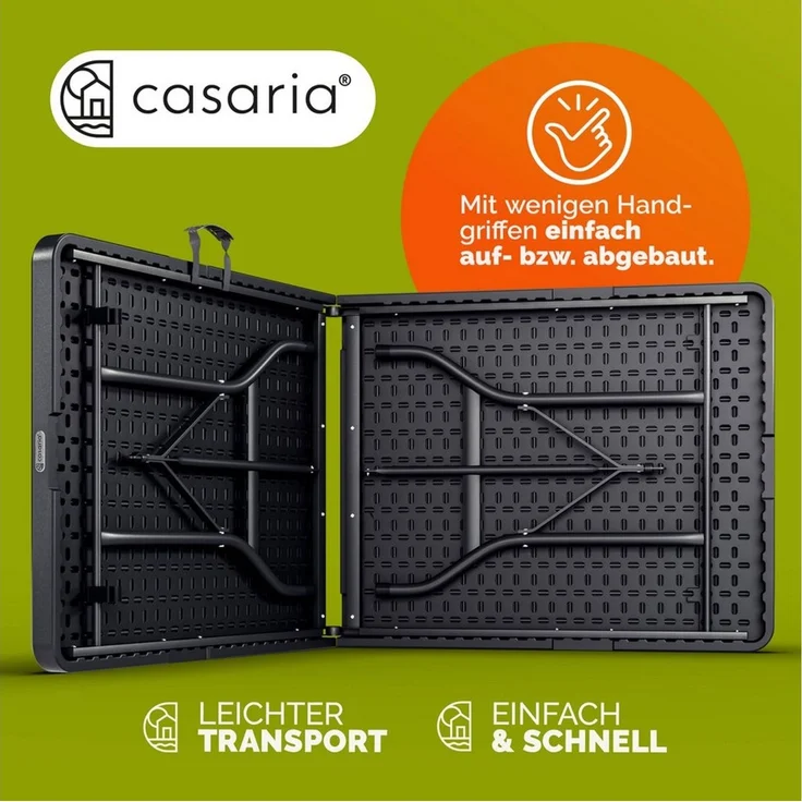 Casaria Gartentisch (1-St), 180x75cm Klappbar Wetterfest Tragbar Garten Camping Buffettisch Party – Bild 3