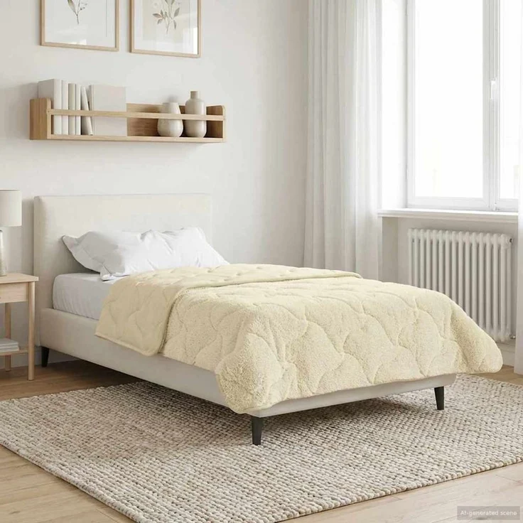 vidaXL Winterbettdecke 140 x 220 cm Winter Creme Atmungsaktiv 42026367 – Bild 4