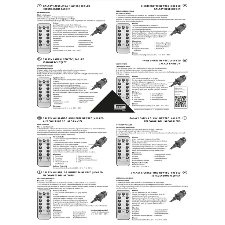 Idena 31109 - LED Lichterkette mit 800 LEDs in Bunt, für Außen & Innen, NewTec mit 8 Stunden Timer Funktion & Dimmer, inkl. Netzteil, ca. 17,8 m lang, Wohnzimmer, Partys, Weihnachten, Hochzeit – Bild 7