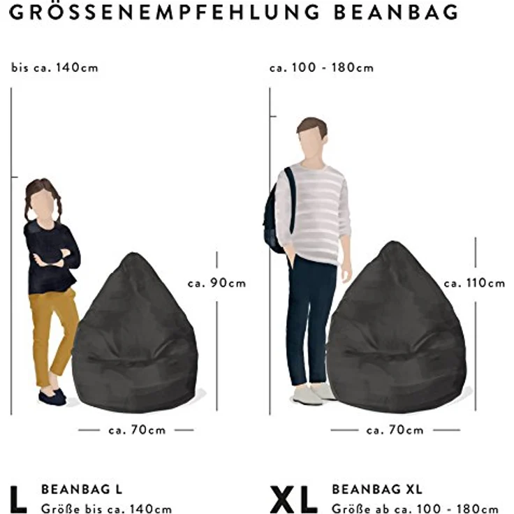 Magma Heimtex Sitzsack BeanBag FLUFFY L (1 St) – Bild 4