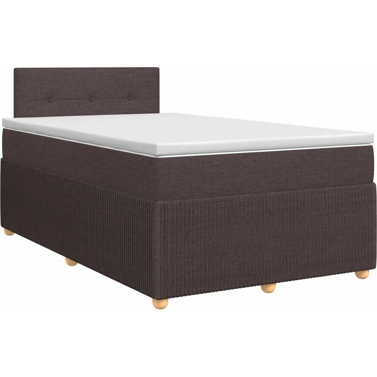 vidaXL Boxspringbett mit Matratze Dunkelbraun 120 x 200 cm Stoff 3451443 – Bild 2
