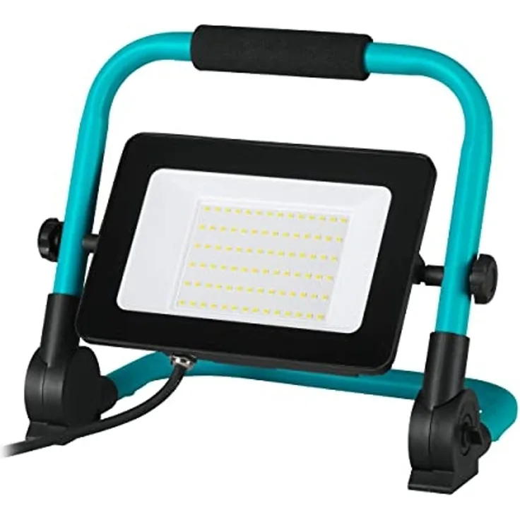 Eglo 900531 LED Arbeitsleuchte/Strahler Alu, Kunststoff schwarz, türkis 52W L:25cm B:18,5cm H:31cm 4000K IP65 mit Kabel+Stecker