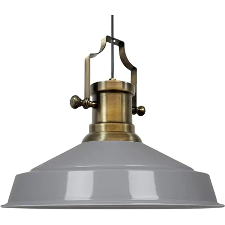 bamyum Asletl Hängelampe Industrial Ø41 cm, Metall Pendelleuchte E27 für Küche und Wohnzimmer, Vintage Grau, einstellbare Höhe – Bild 4