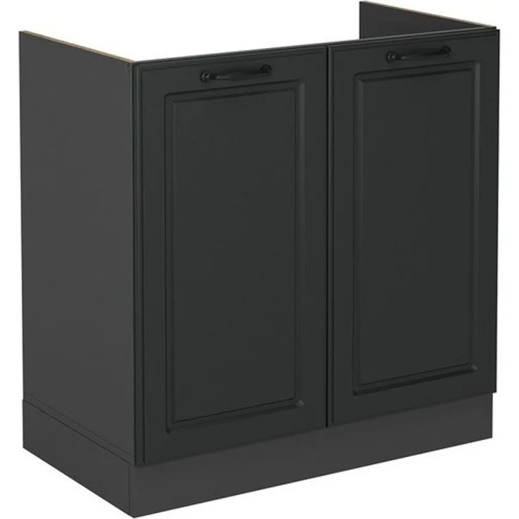 Spülenunterschrank R-Line Anthrazit Landhaus 80 cm ohne Arbeitsplatte Vicco – Bild 4