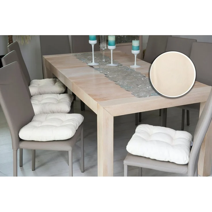 sunnypillow Stuhlkissen 4er Set Stuhlkissen 45x45 cm Bequeme 8cm, Polsterauflage Auflage für Stühle / Bänke – Bild 3