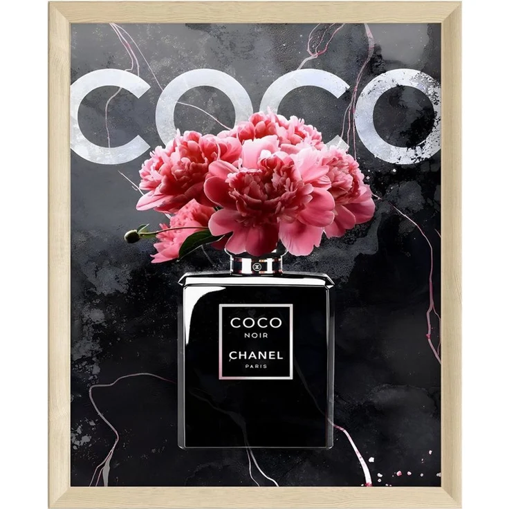 JUSTGOODMOOD Poster Premium ® Coco Chanel Poster · Coco Noir Parfüm Flacon · ohne Rahmen, (1 St), Poster in vielen verschiedenen Größen verfügbar, Poster, Wandbild – Bild 1