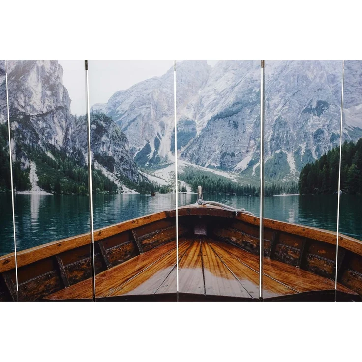 Foto-Paravent HWC-A83, Raumteiler Trennwand Sichtschutz, MVG-zertifiziert ~ 180x244cm Boot – Bild 4