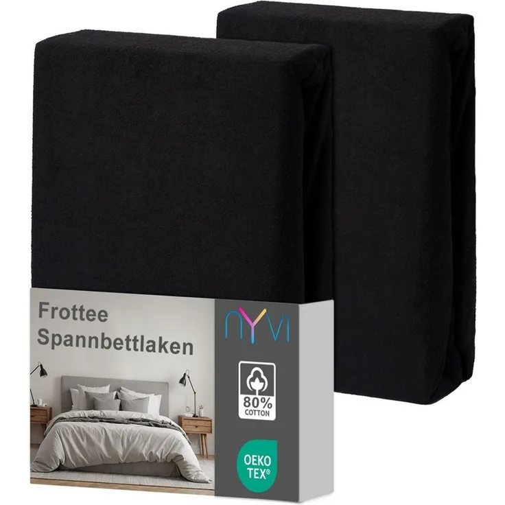 NYVI Spannbettlaken Spannbettlaken DreamScience Frottee für Matratzen bis 22 cm Höhe, Frottee, Gummizug: rundum, (2 Stück), Warm und Kuschelig, hohe Feuchtigkeitsaufnahme, schnell trocknend