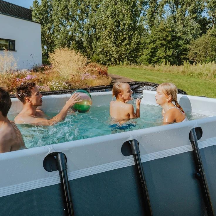 EXIT Black Leather Pool 540 x 250 x 100 cm mit Filterpumpe, schwarz – Bild 8