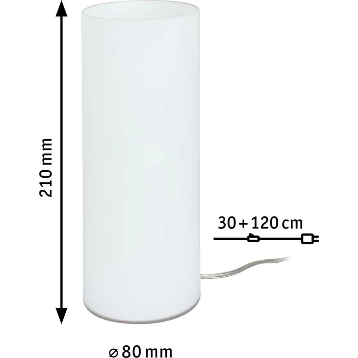 Paulmann 77010 Tischleuchte Noora E14 max. 42W Opal Nachttischlampe Glas – Bild 3
