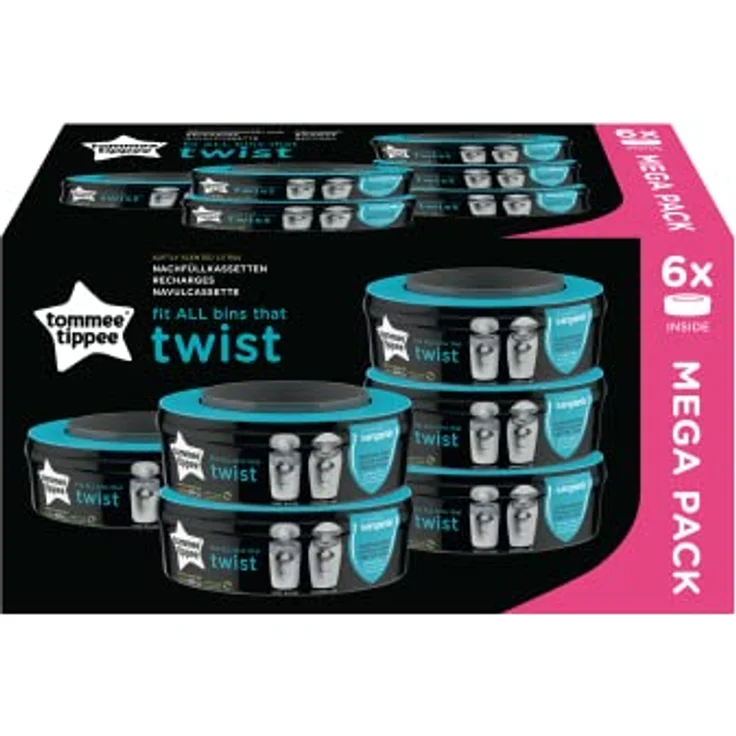 TOMMEE TIPPEE Nachfüllkassette Twis &Click + Sangenic Tec Windeleimer 6er Set – Bild 3
