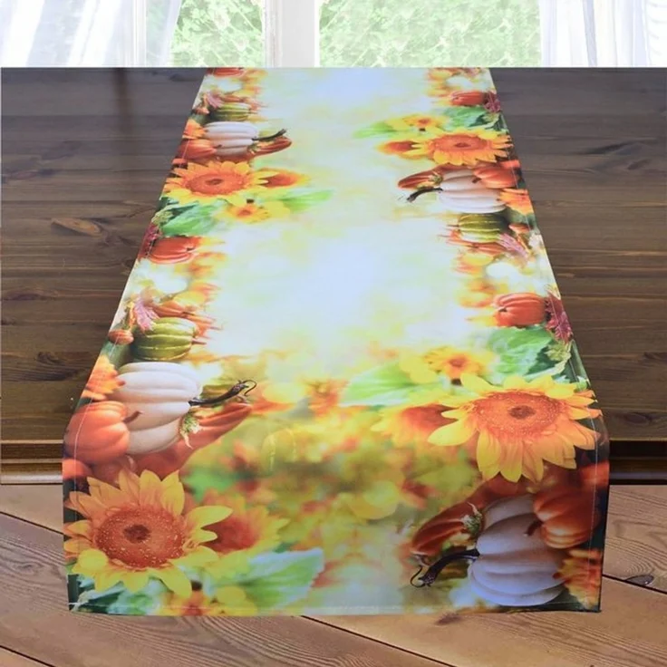 Delindo Lifestyle Tischdecke und Tischläufer Serie Kürbis, für Sommer und Herbst (1-tlg), Digitaldruck "Kürbis" – Bild 4