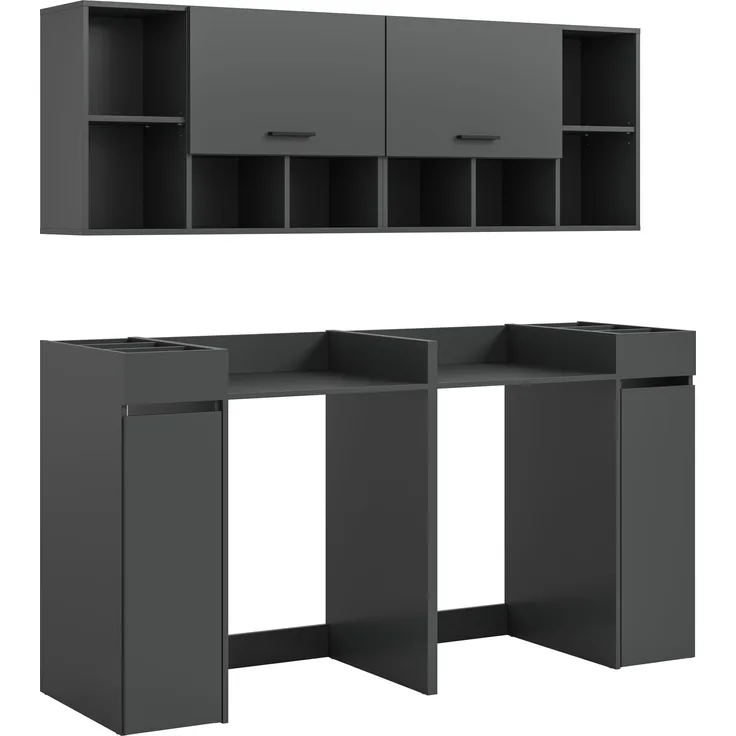 Waschmaschinenumbauschrank >Free< in Anthrazit - 190x195x60cm (BxHxT)