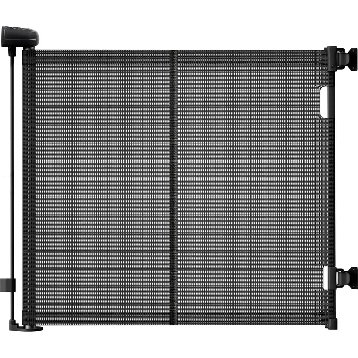 Reppenschutzgitter Ausziehbare für Babys,0-140 cm,83 cm Hoch Baby Absperrgitter Treppenschutzrollo,Einhändig Bedienbar,Geeignet für Treppen/Türen/Innen & Außen türschutzgitter (140cm/schwarz)