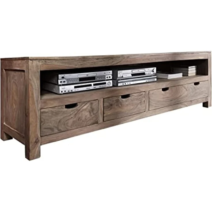 TV-Board Sheesham 190x50x60 grau geölt NATURE GREY #44 – Bild 1