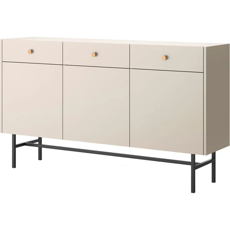 Selsey 'Divenos' Sideboard 3-türig, greige, ca. 89 x 155 x 39 cm