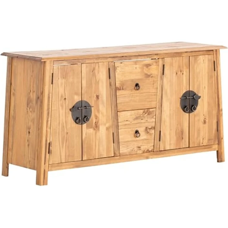 Rustikales Badmöbel-Set Rangun - Stilvoller Waschtisch & Spiegel, Modernes A-Linien Design – Bild 2