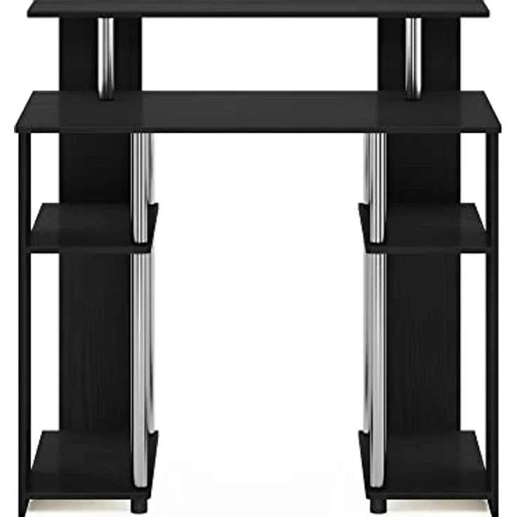 Furinno Jaya Computerschreibtisch im schlichten Design, Americano, Edelstahlrohre – Bild 7