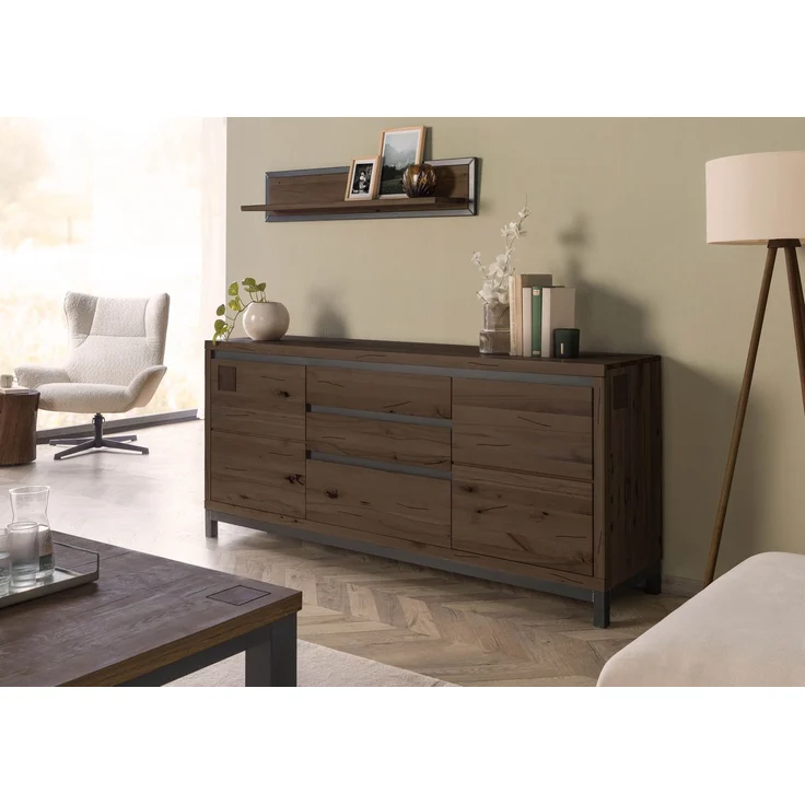 Sideboard Kernbuche 190x45x85 tabacco braun geölt VILLANDERS #251 – Bild 3
