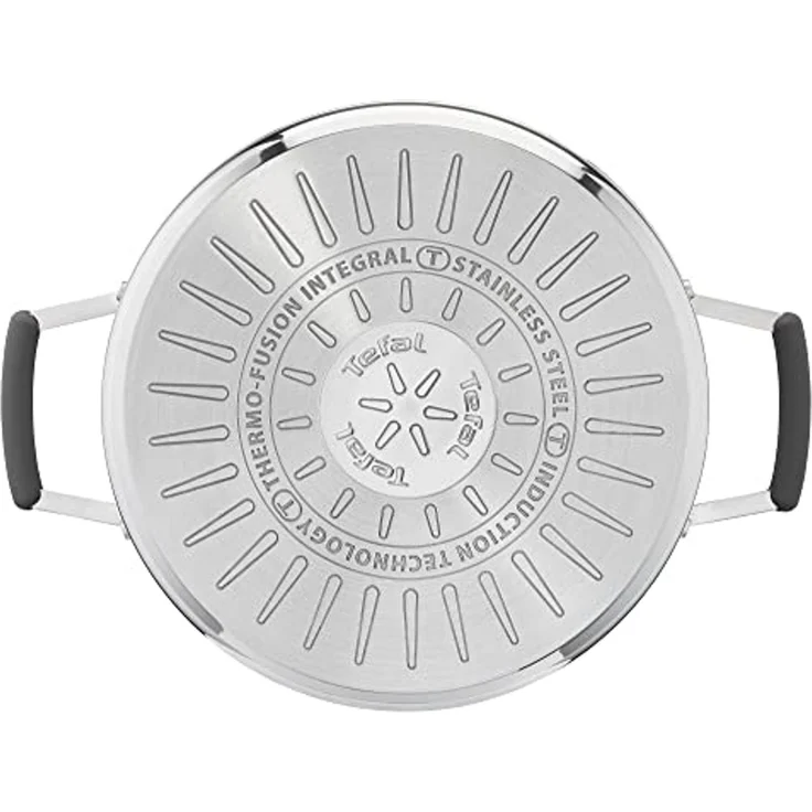Tefal Topf-Set G7376S Opti'Space, Edelstahl (Set, 6-tlg, Stielkasserolle 16 cm, Kochtopf 20/24 cm, je mit Deckel), Thermo-Fusion-Boden, für alle Herdarten inkl. Induktion – Bild 5