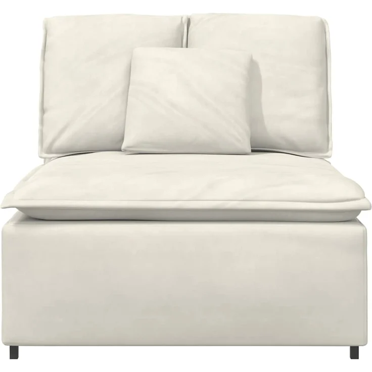 vidaXL Modulares Sofa Mittelmodul mit Kissen Creme 100 cm 4104436 – Bild 3